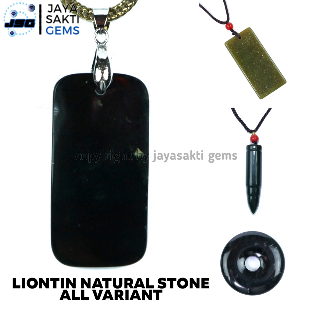 Liontin Kalung Natural Giok Black Jade Premium Tembus Hijau