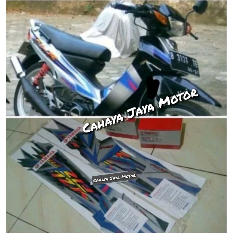 Stiker Striping Lis Body Yamaha FIZR Fizr Hitam Silver Sporty 2003 Asli Yamaha Full Set