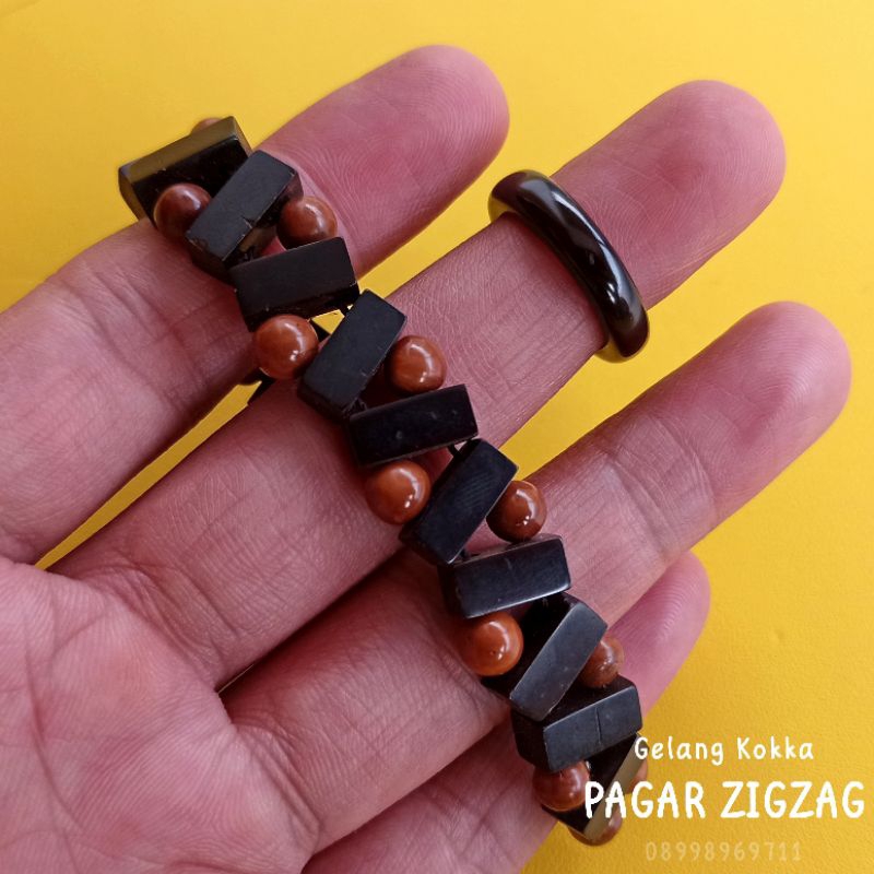 Gelang Kayu kaukah (PAGAR ZIGZAG) Free cincin koka kokka kaokah kokah