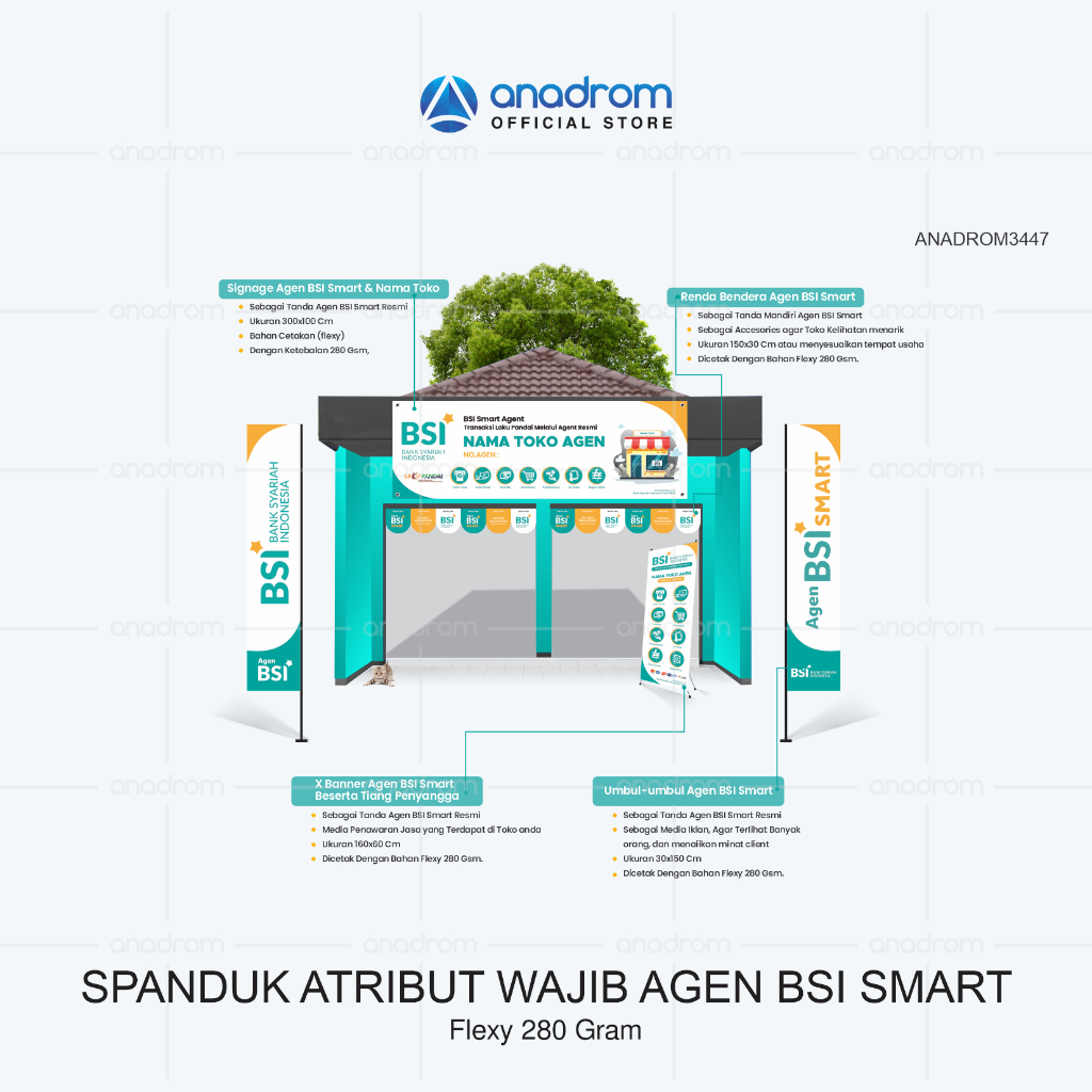 Spanduk Atribut Wajib Agen BSI Smart | Banner Agen BSI Smart | Anadrom3447