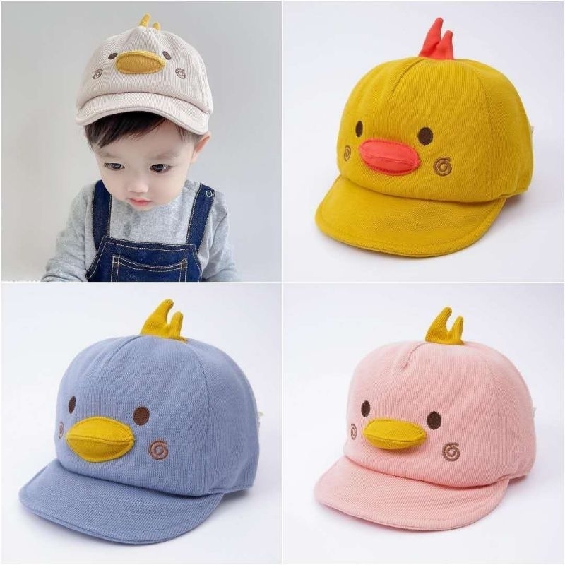 Topi pet bayi baseball Bebek Duck Face baby cap import lucu bordir 3d