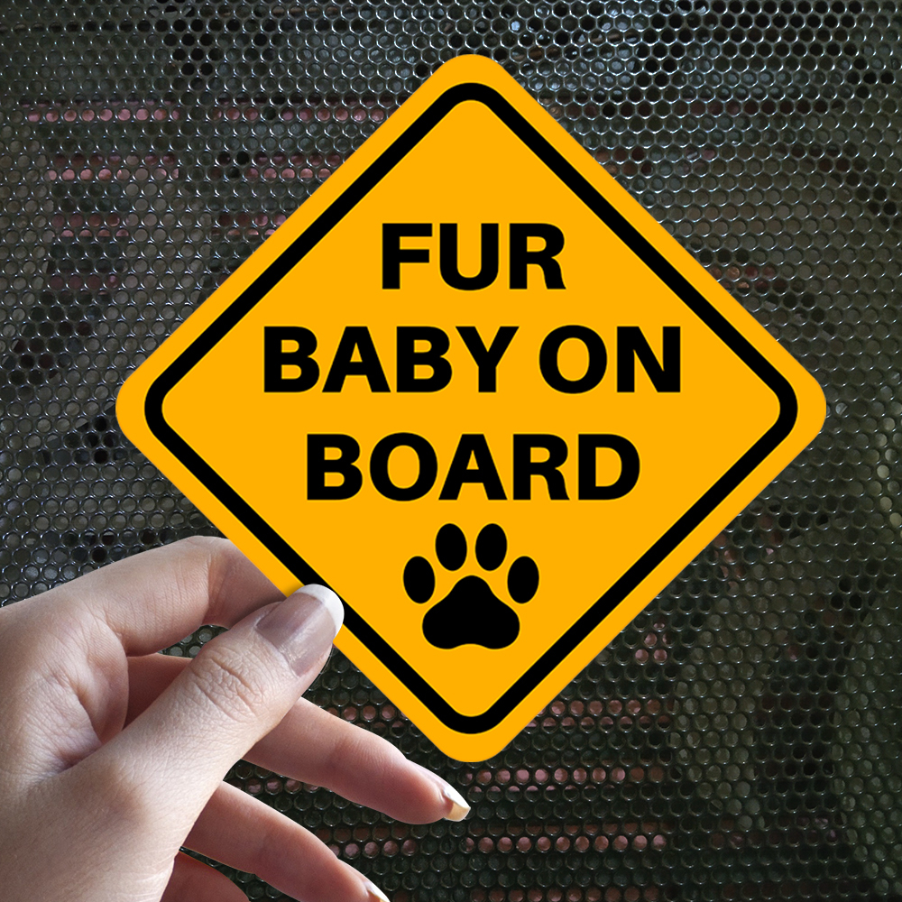 

Sticker Decal Vinyl Tahan Air Fur Baby on Board (Anabul di Mobil)