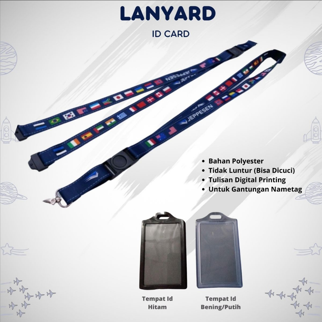 

BISA COD gantungan id kantor / Lanyard Jeppesen 2cm Original Nylon bisa di cuci kembali anti luntur + ID CARD 2 SLOT premium original