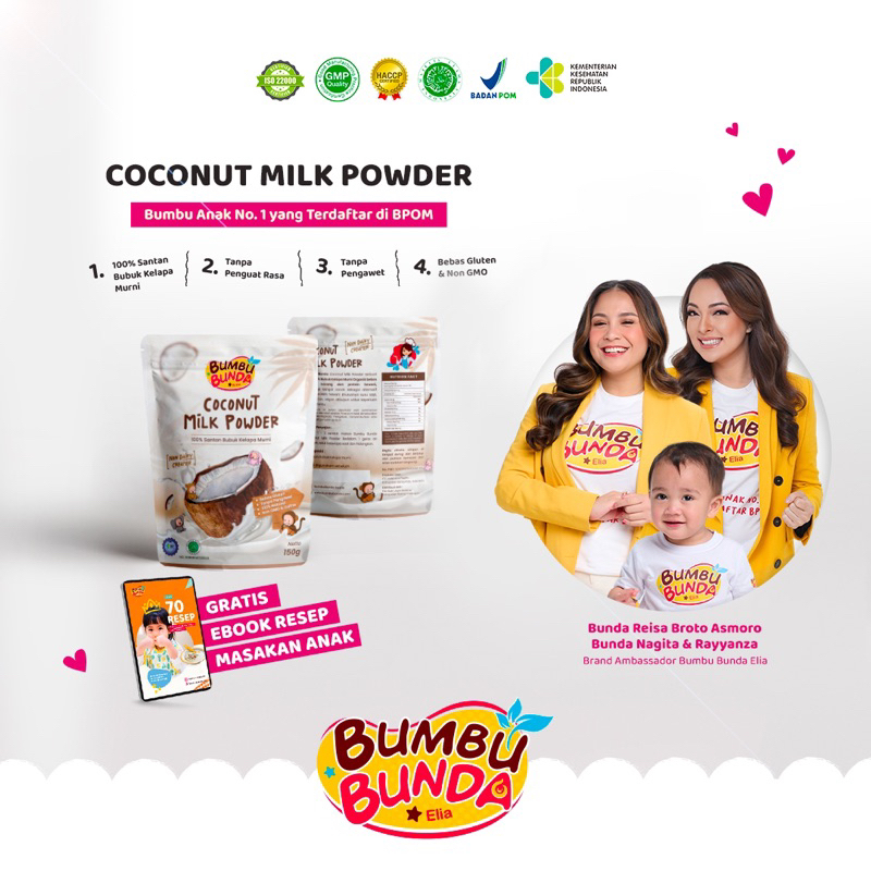 

Coconut milk powder Bumbu Bunda Elia/ Santan Bubuk Organik/ Bumbu MPASI/ Bumbu Bunda Semarang