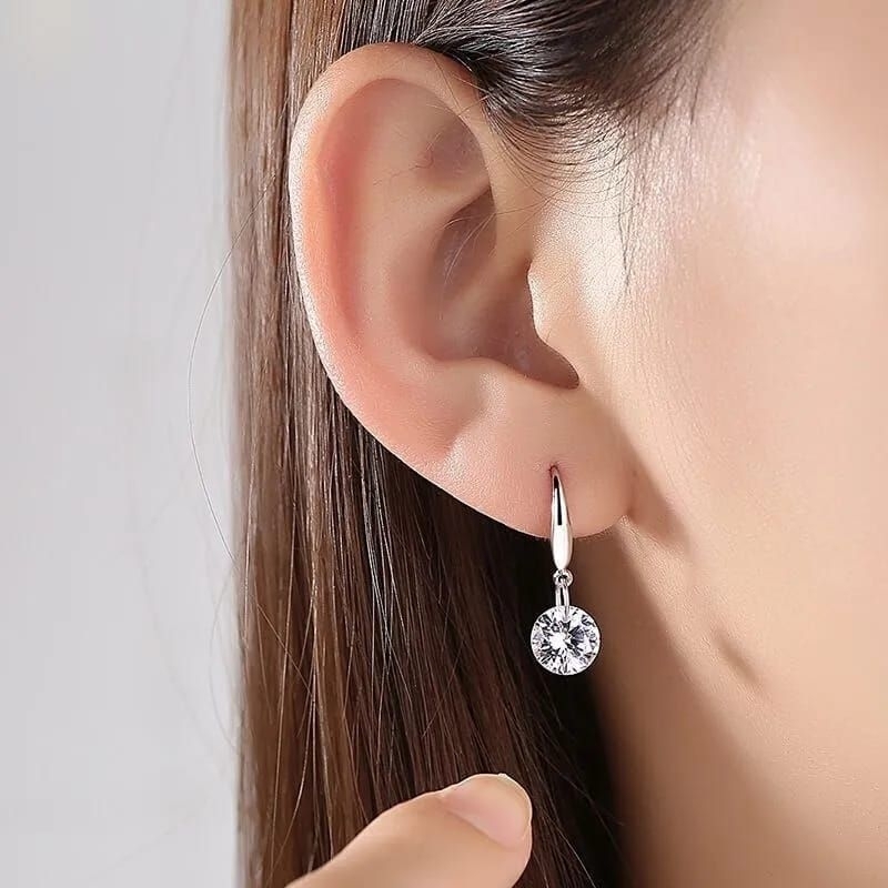 Anting Bandul Permata / Anting Hooks Pesta / Anting Korea Simple / Anting Batu Permata Korea Pesta Wanita