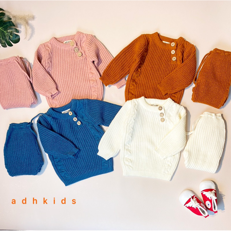 AUTUMN BABY KNITWEAR SET NEWBORN/ SETELAN RAJUT BAYI O - 12 Month