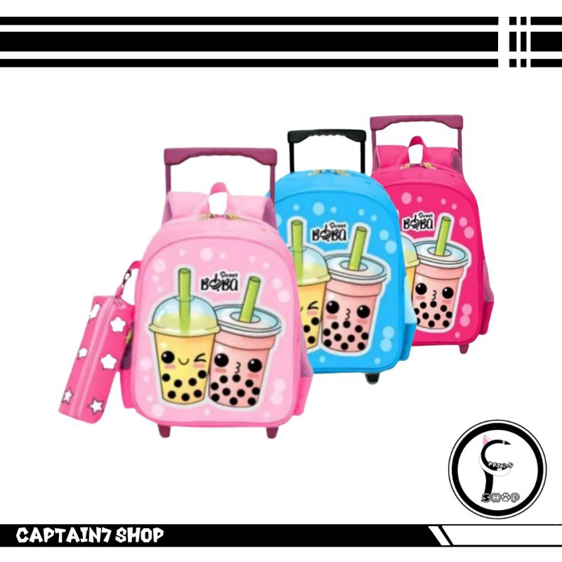 TAS TROLI MINUMAN BOBA / TAS RANSEL SEKOLAH ANAK