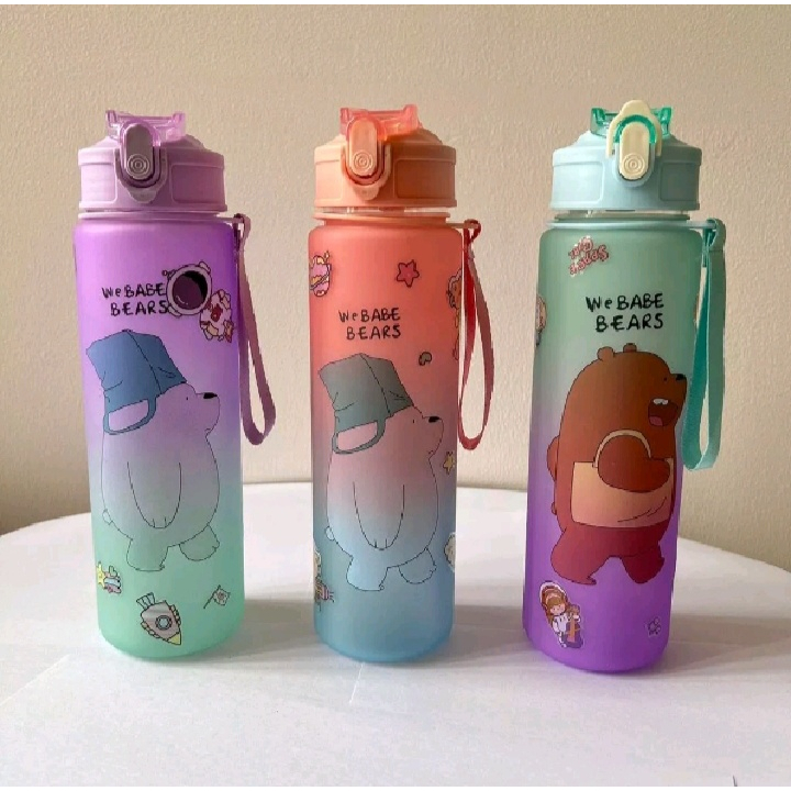 Botol Minum Beruang Panda Botol Viral Bear We Babe Bears Gradasi 900ml Free Stiker