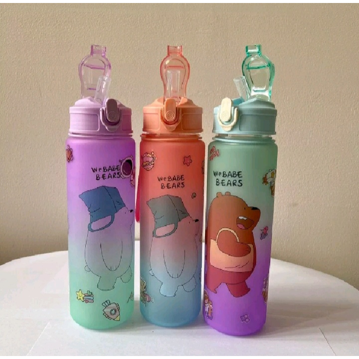 Botol Minum Beruang Panda Botol Viral Bear We Babe Bears Gradasi 900ml Free Stiker