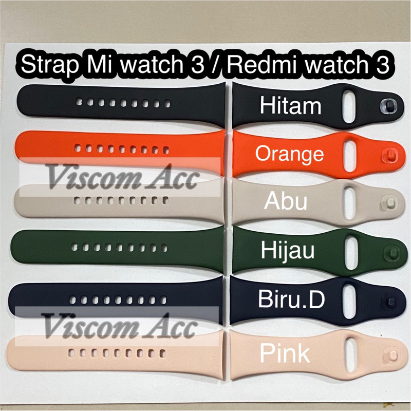 Strap Mi watch 3 / Tali mi watch 3 / Strap polos Redmi watch 3