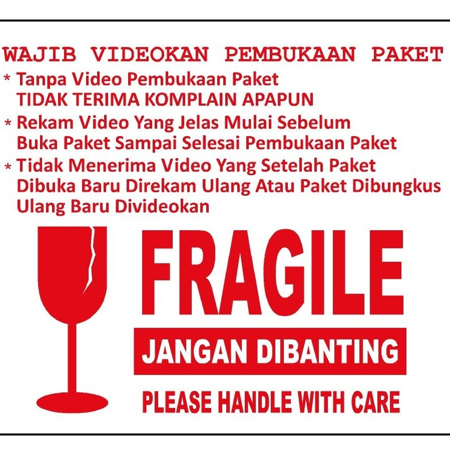 

STIKER VIDEO UNBOXING FRAGILE PECAH BELAH