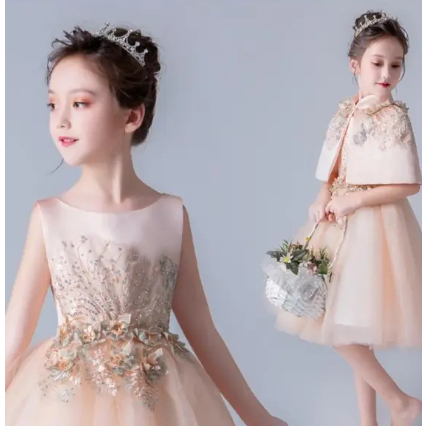 GAUN PENGANTIN ANAK GAUN PENGANTIN BUNGA MENERIMA ANGPAO KECIL GADIS BUNGA PENGANTIN PENGIRING ANAK