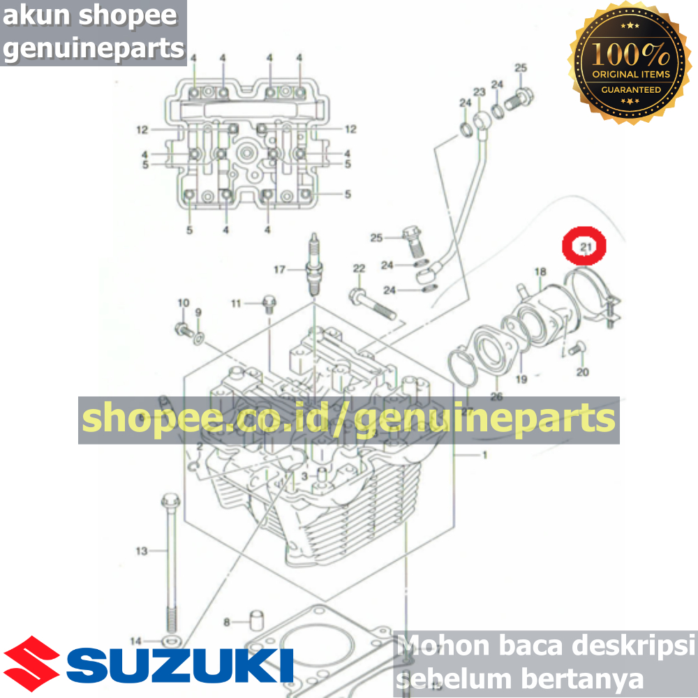 KLEM INTEK INTAKE MANIPOL MANIFOL MANIFOLD SATRIA FU 150 KARBU ORIGINAL SUZUKI