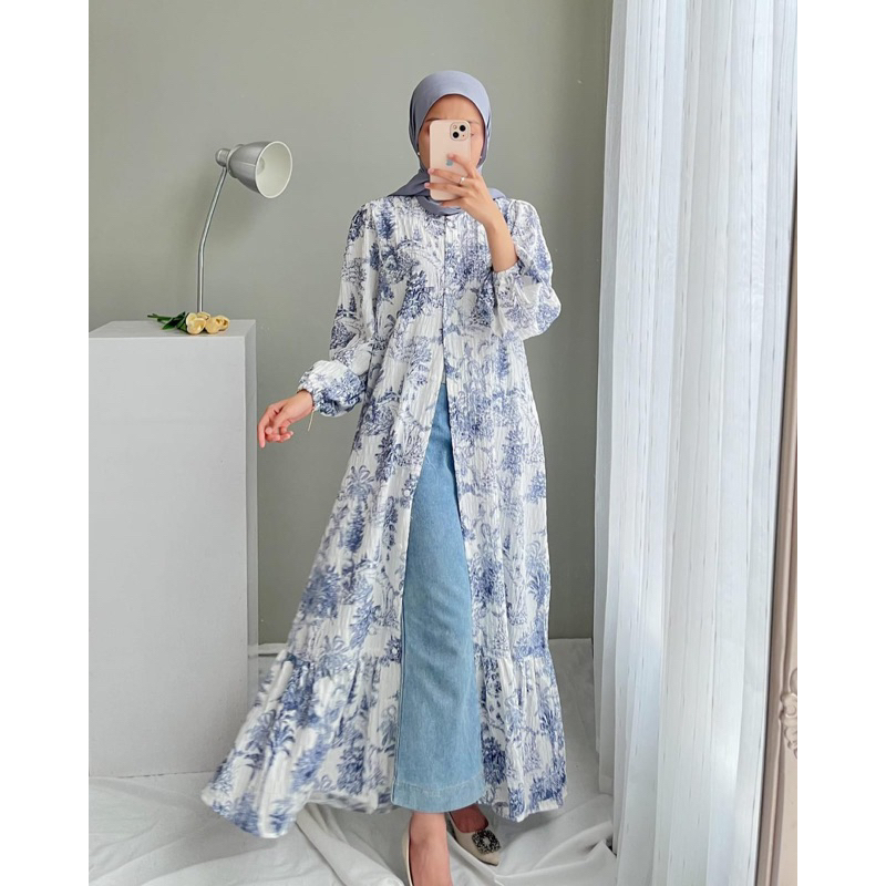 GAMIS PESTA CRINCLE AIRFLOW FULL KANCING LD 110-114