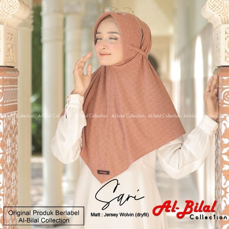 (Al Bilal Hijab) SARI TALI•jilbab instan jersey wolvin dryfit•hijab instan pet tali