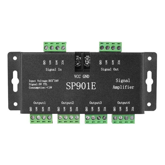 LED Addressable SPI Signal Amplifier SP901E LED Pixel WS2812B WS2811