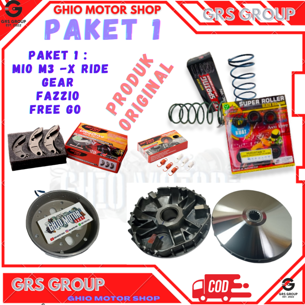 Paket Upgrade Cvt Mio m3 Mio s Mio z X ride 125 Soul Gt 125 Free Go yamaha Gear 2sx Paket 1 Mio M3 Paket kirian Mio m3 ghio motor shop