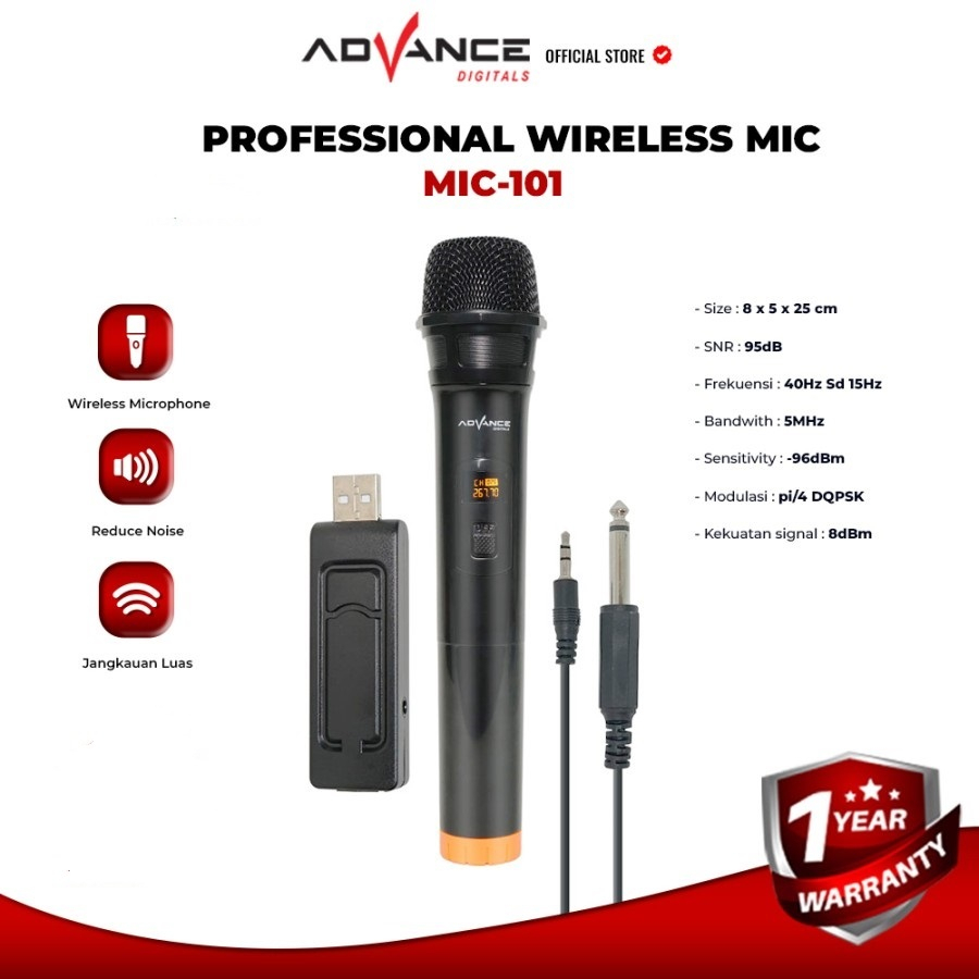 Advance Mic Professional Wireless Microphone Single MIC-101