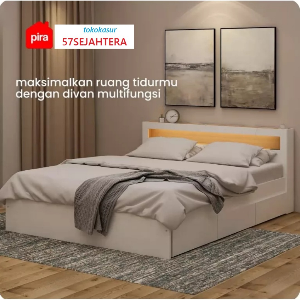 Tempat Tidur - Divan dengan Laci SAMARA BD 160 Pira Bavarian