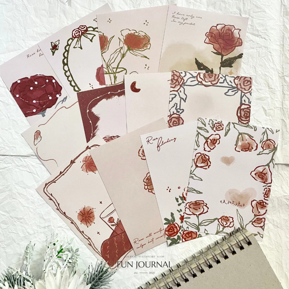 

ROSE UNIVERSE SERIES DECORATION PAPER PACK UNTUK JOURNAL JURNAL PLANNING PLANNER DIY SCRAPBOOK BUJO