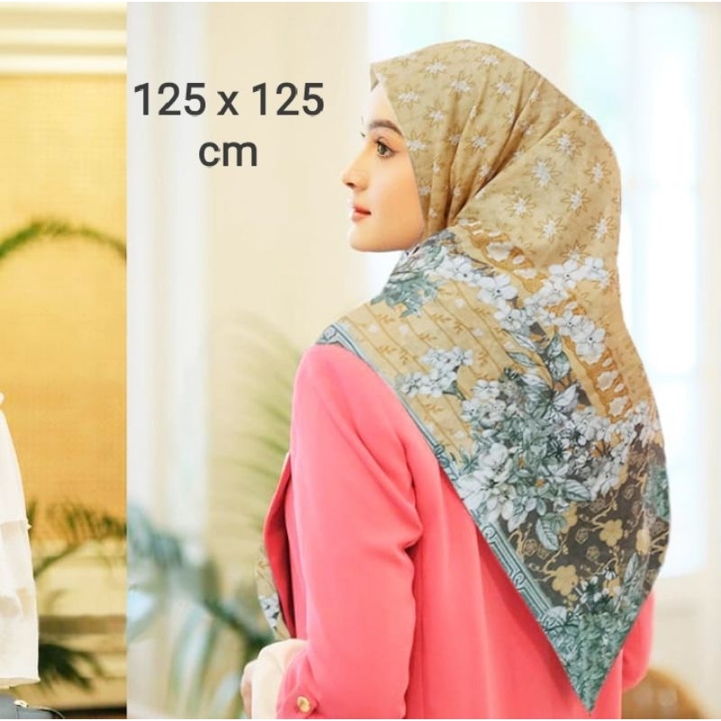 SALE HIJAB / SYARI RUBIMAA KUNING / COD / KERUDUNG VOAL MOTIF / SEGI EMPAT VOAL / JILBAB TERBARU / L