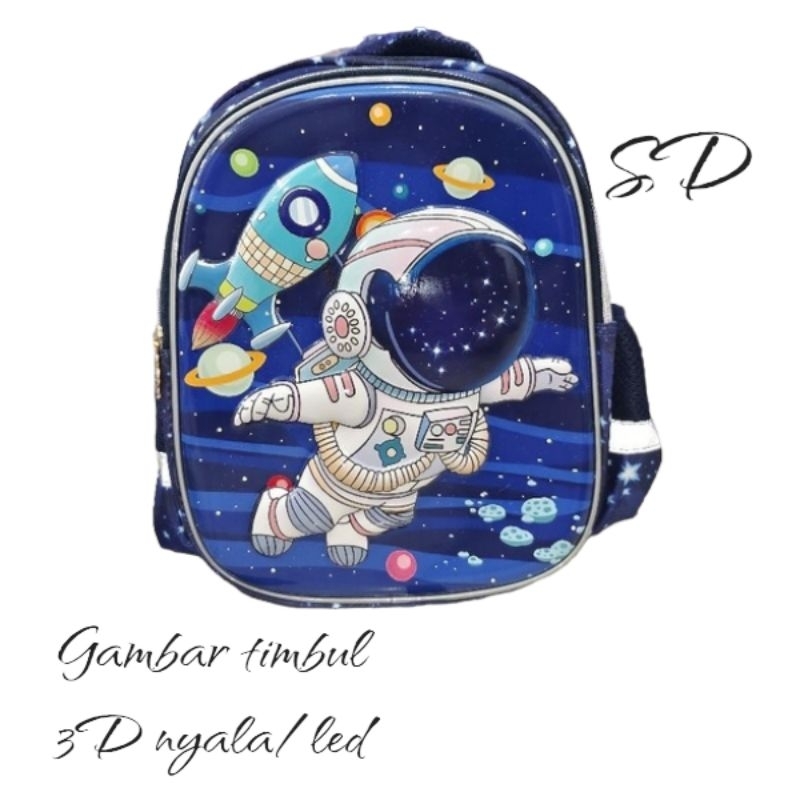 tas anak sekolah/tas anak astronot/tas anak sd astronot/tas snak tk astronot/tas anak laki laki astronot/tas anak timbul led/tas anak timbul/tas anak ransel laki laki/tas anak sd laki laki