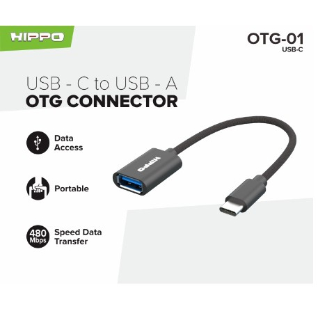 HIPPO OTG 01 CONVERTER USB A TO MICRO/USB A TO TIPE-C PANJANG 16CM