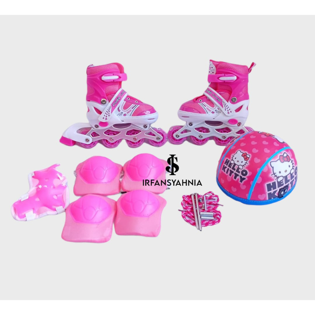 Sepatu Roda Anak dan Dewasa Fullset Deker dan Helm Bisa Model Untuk Pemula Merk Power