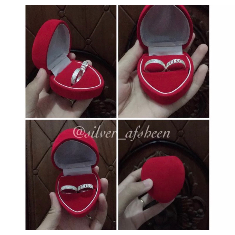 Box cincin / kotak cincin couple / box ring couple bentuk love