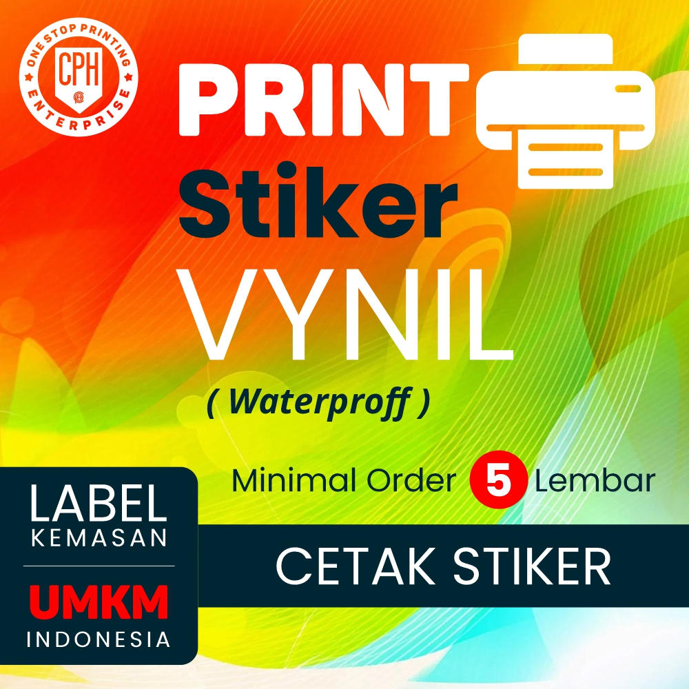 

CETAK STIKER VYNIL / LABEL KEMASAN MAKANAN / PRODUK UKURAN A3+