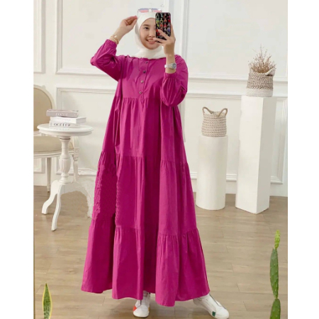 Kiraniaaa Gamis Terbaru Kekinian Midi Dress Rayon Polos Fashion Muslim Dewasa