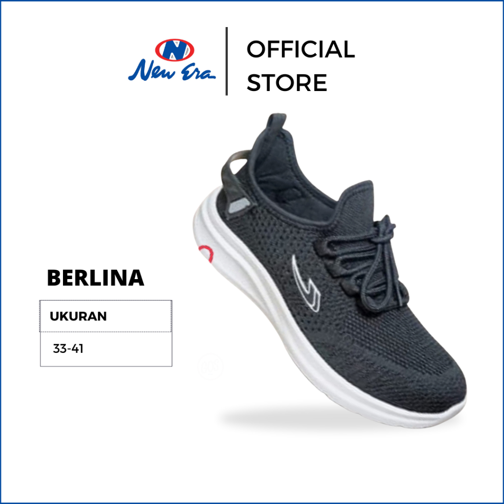 New Era sepatu rajut sekolah hitam Sepatu New Era BERLINA Sepatu sneakers casual sport shoes sepatu 