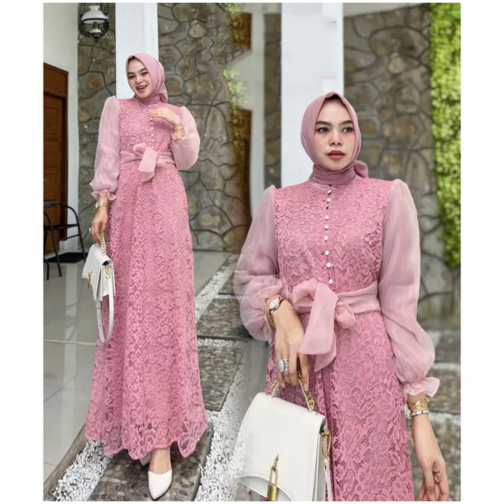 (DI JAMIN REALPICT) PAKAIAN MUSLIM WANITA DRESS GAMIS / GAMIS PESTA MEWAH ELEGAN/GAMIS FASHION MODERN TERBARU/BAJU PESTA WANITA MUSLIM / PAKAIAN WANIT /BAJU WANITA/GAMIS MUSLIMAH/VOKALAYLA