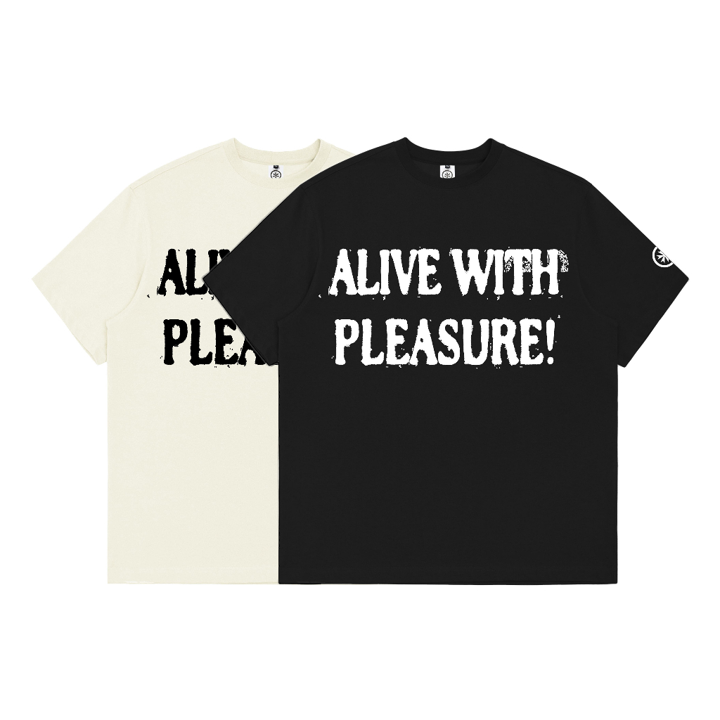 T-SHIRT | PLEASURE! | BLACK | IVORY | YIKESALLDAY