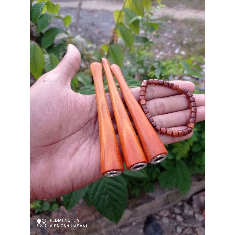 KERAJINAN ONCE KAYU SECANG 12 CM BONUS GELANG KAOKAH MARJAN BISA COD