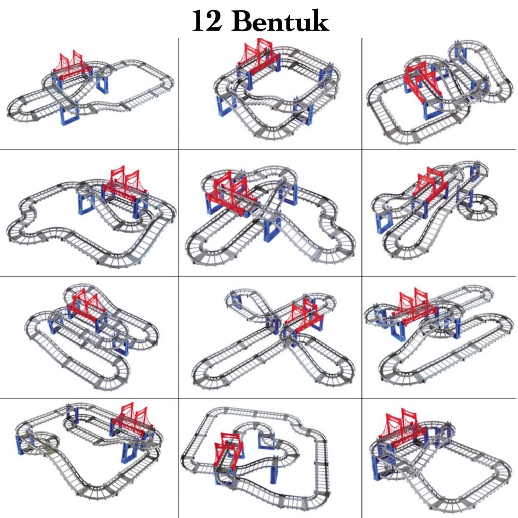 Mainan  Anak Mobil Track Rail Jalur Kereta Otomatis City Car Track Bongkar Pasang