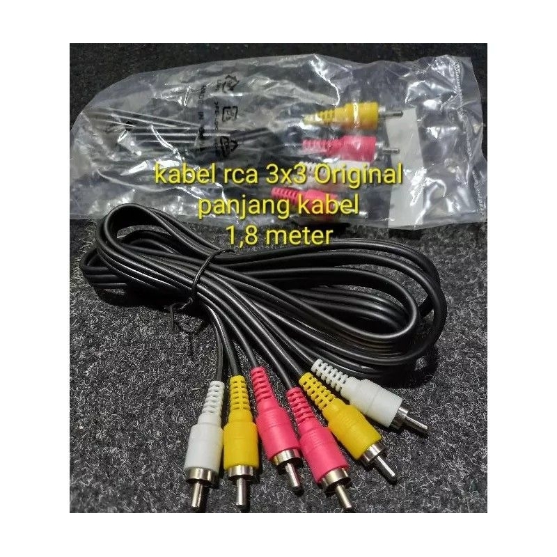 kabel 3 RCA to 3 RCA Ttansparan kabel 6 RCA Transparan kabel DVD ke TV kanel speaker kabel Audio