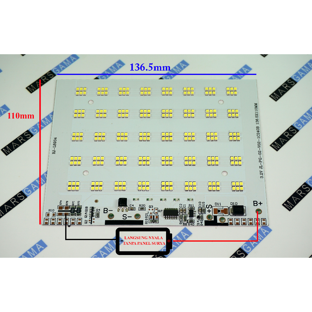 PCB papan Led SMD input 3.7v - 4.2v 18650 DIY lampu emergency solar panel