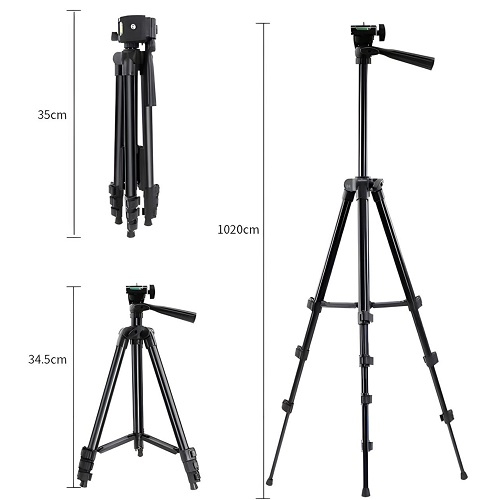 TRIPOD 3120A FOLDABLE CAMERA MOBILE TRIPOD (BLACK EDITION) WT-3120A