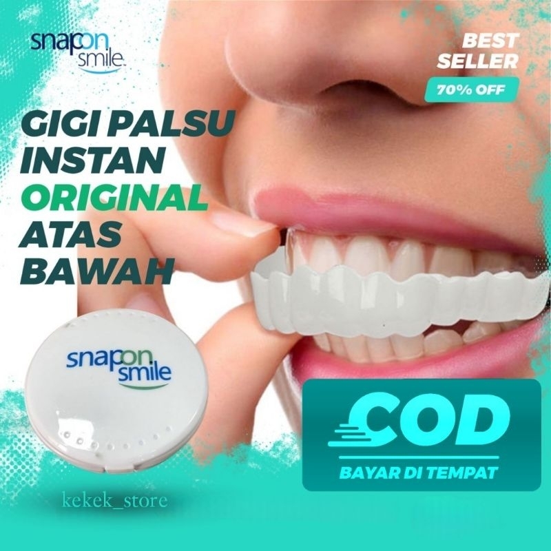 Gigi Palsu Instan Atas Bawah Original 100% - Snap On Smile Veneer Alat Perapi Gigi