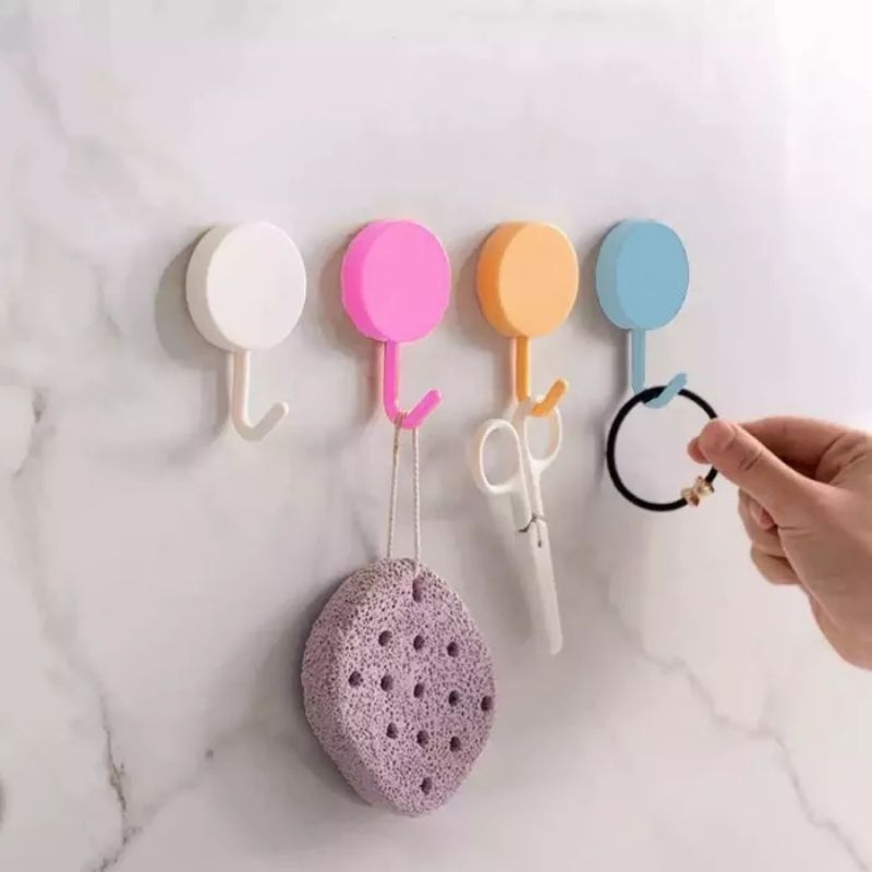 GANTUNGAN HOOK MACARON / GANTUNGAN BAJU BULAT / GANTUNGAN TEMPEL DIDINDING WARNA WARNI