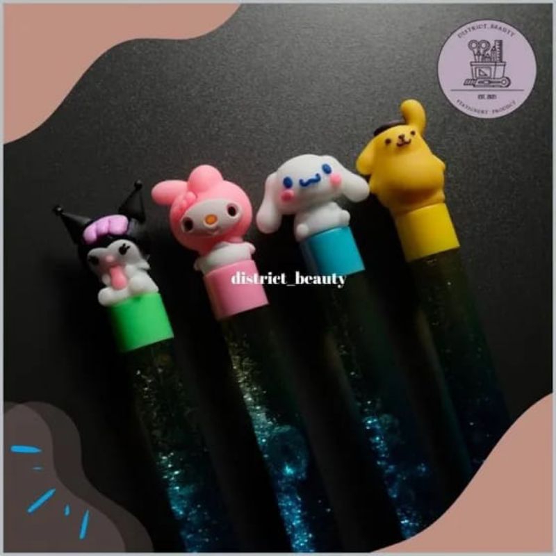 

Pulpen Glitter Sanrio Bolpen Pena Gel Manik Air Kuromi Cinamorol Lucu