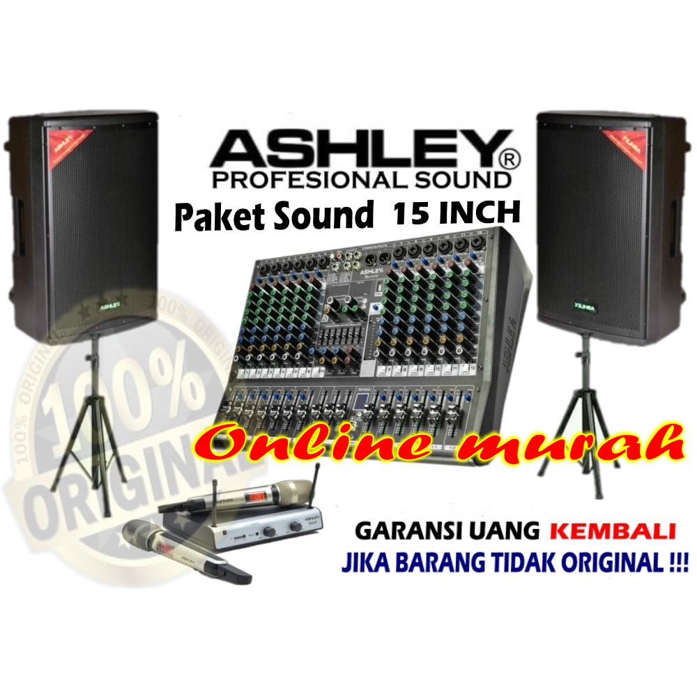 paket soud system ashley 15 inch hero15a mixer 12 channel original