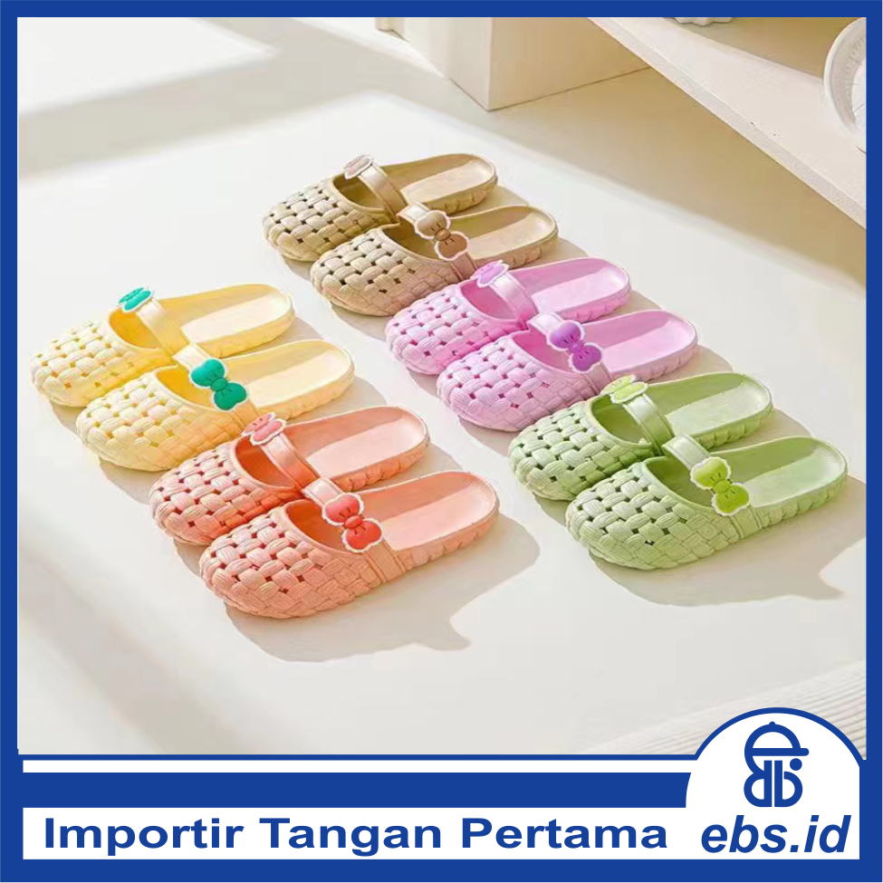 𝐄𝐁𝐒 ✅ COD SA031 Sandal Jelly Import Pita Lubang Lubang / Sendal Slop / Sendal Empuk Wanita Rubber Polos Warna Kamar Mandi Dapur Rumah / Jelly Shoes