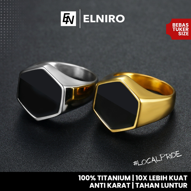 ELNIRO Premium Rings ACOSTA Real Titanium Anti Karat Cincin Titanium Pria Wanita