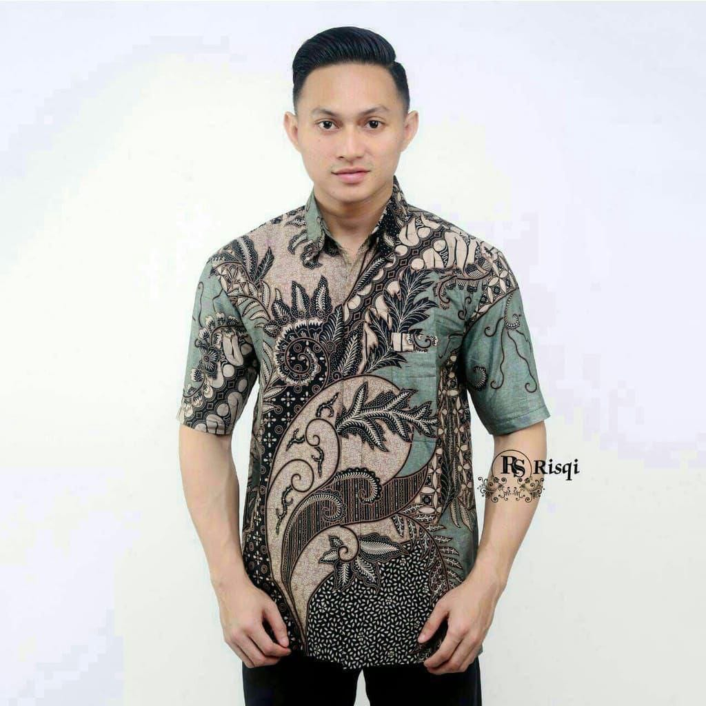 TERBARU Kemeja Batik Pria Lengan Pendek MAHKOTA Hem Baju Batik Pria Lengan Pendek M L XL XXL