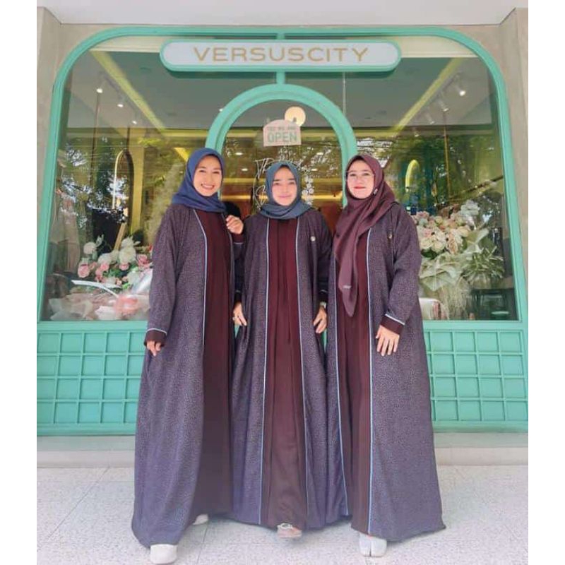 GAMIS ELLENA SET OUTER DRESS BROWN VERSUSCITY VERSUS CITY || MOUNEERASHOP