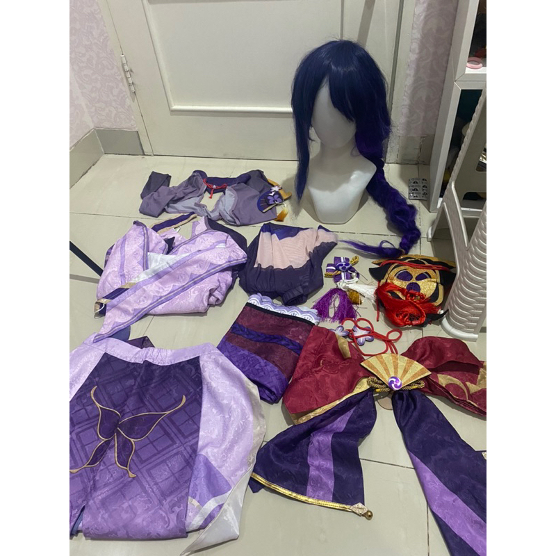 [ SECOND ] Genshin Impact Raiden Shogun Baal Cosplay Costume Fullset + Wig
