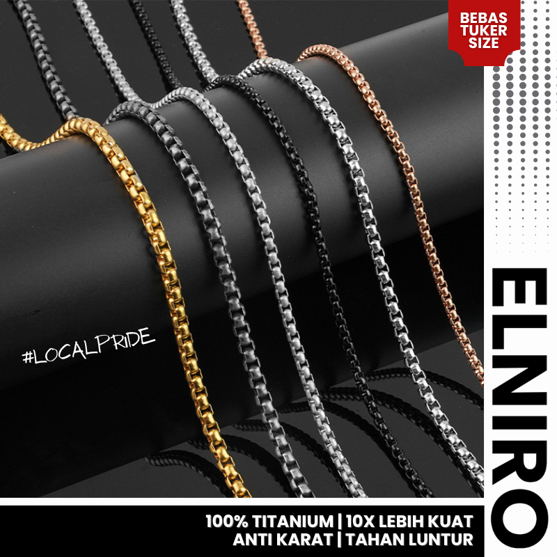 ELNIRO Necklace LUIGI Real Titanium Anti Karat Kalung Titanium Pria Wanita Unisex