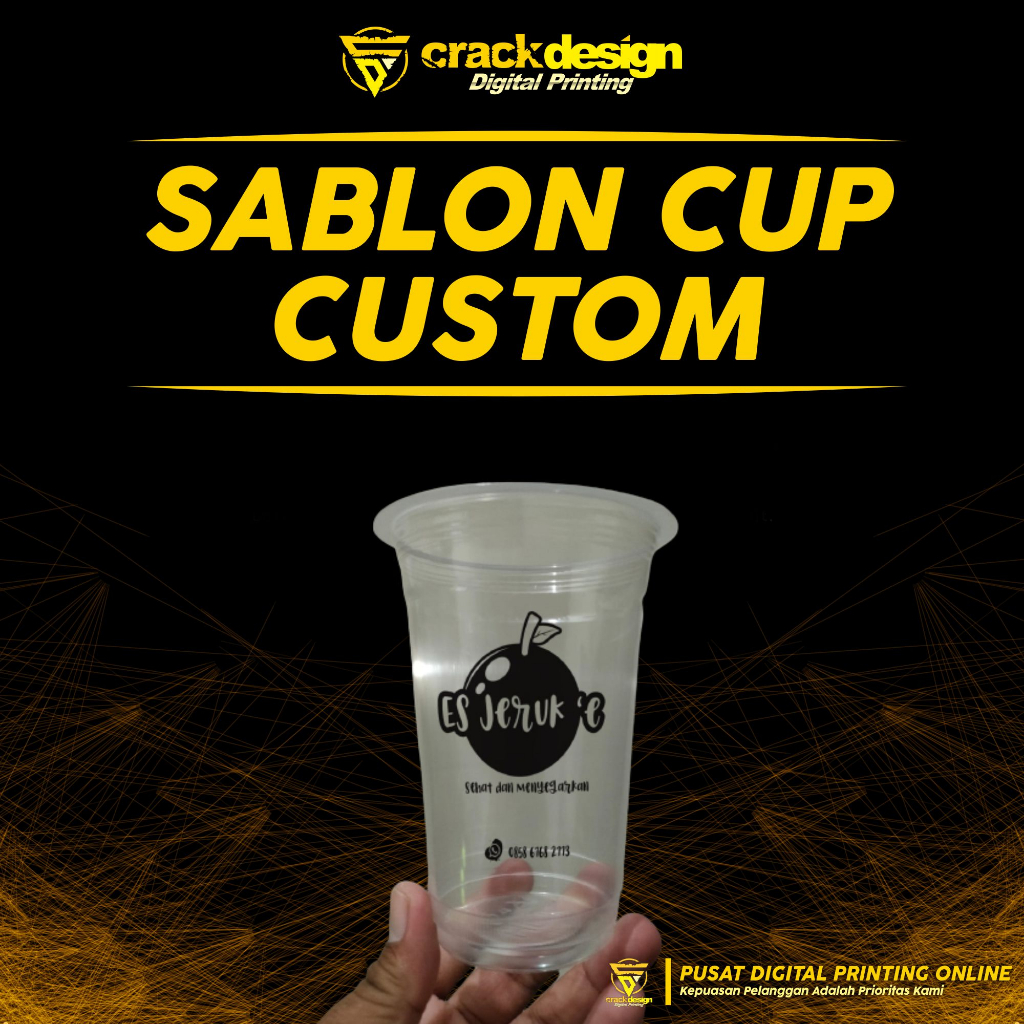 SABLON CUP PLASTIK CUSTOM MINUMAN KEKINIAN MURAH BERKUALITAS 14OZ, 16 OZ, 22OZ